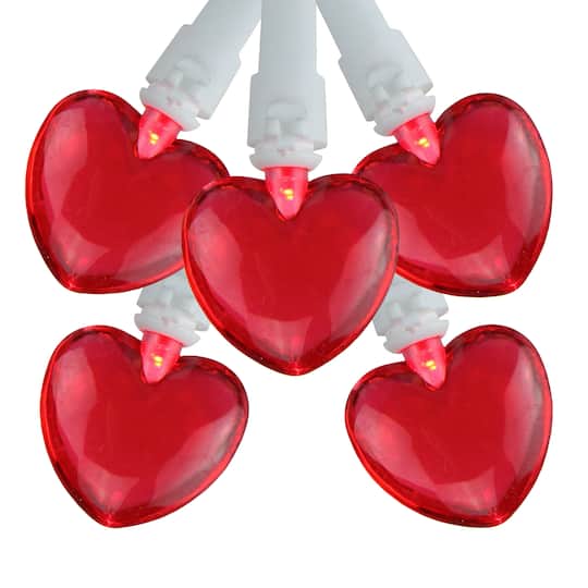Northlight 20-Count 4.75ft Red Led Mini Hearts Valentine'S Day Wire String Lights, One Size, Red